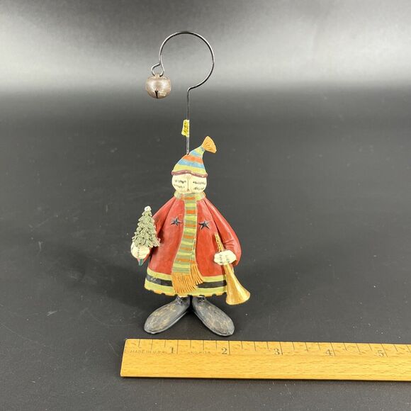 Williraye Studios 5" Folk Art Christmas Sweater Cat Ornament Tree Horn - Picture 10 of 13